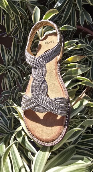 EXE SANDALS ( ZF1982-F6 ) - EMBROIDERY GOLD m/stropp - kun 36, 37