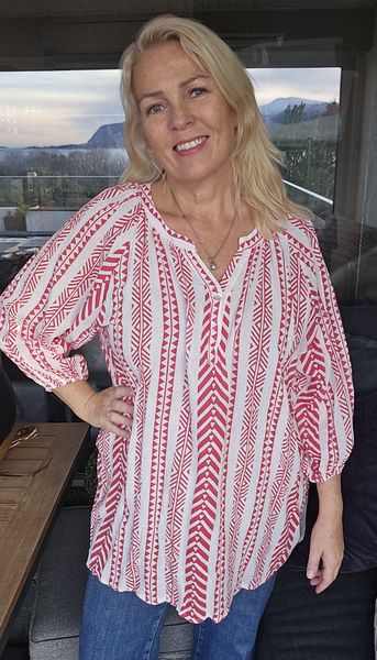 Kairah Blouse Mdc ( 68548 ) - red-1 stk s/m