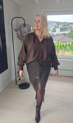 Hovedbilde ROMY FAUX LEATHER SKIRT - brown - levering ca.15 ...