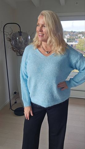 Hovedbilde TALIA V-NECK KNIT (NY9185) - Sky Blue