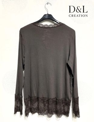 Hovedbilde ELENA LACE TOP ( lace arms ) - camel