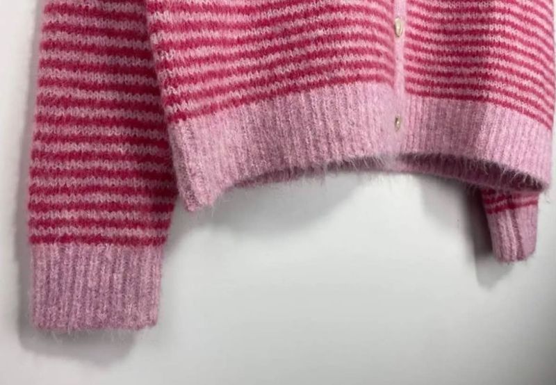 Elodie Striped Cardigan (1195-2099) - Pink - ca. 25 august levering