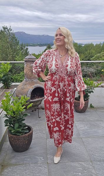 GABRIELLA DRESS –  warm scarlet /red