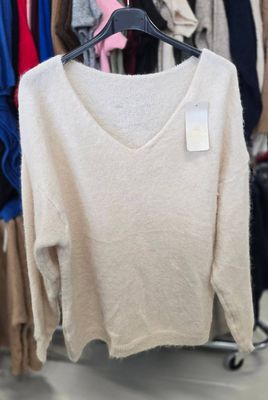Hovedbilde TALIA V-NECK KNIT (NY9185) - Ecru ( offwhite ) -