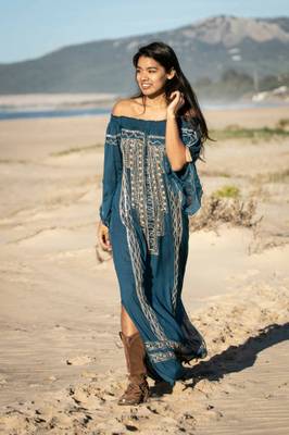 Hovedbilde TARIFA SOUL- Kaftan Pacific - petrol-  1 stk
