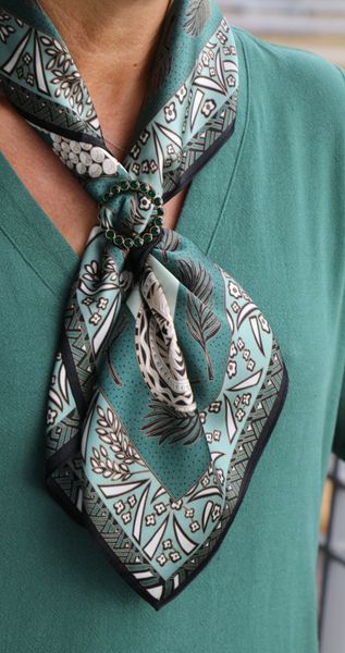 ISADORA SILK SCARF ( 18205 ) – EMERALD, PETROL & GOLD