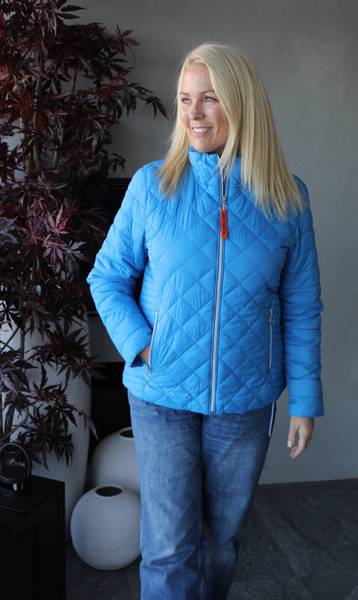 SPORTY KORT VATTERT JAKKE - turkis -  kun 34 og 36