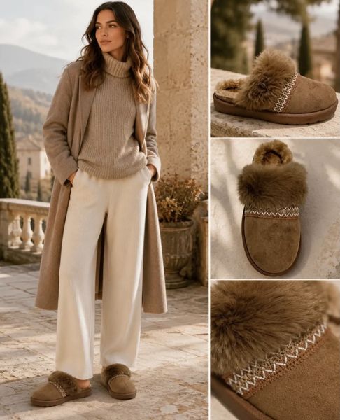  MIRA COZY SLIPPERS (88-146) - Mocha