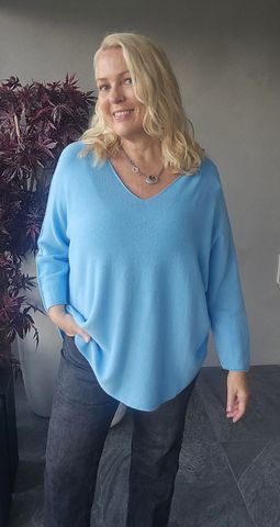 Hovedbilde TESSA V-NECK KNIT ( ny8213 ) - sky blue