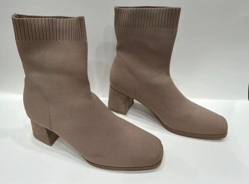 CLEO KNIT BOOTS (A1893-1) - Khaki/beige