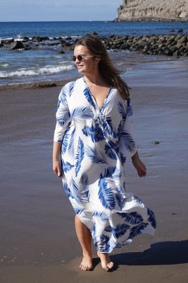 Hovedbilde Mykonos Kaftan – Blue & White 