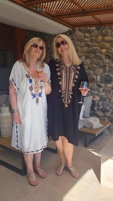 Hovedbilde SORAYA KAFTAN – SHORT - offwhite & blue 