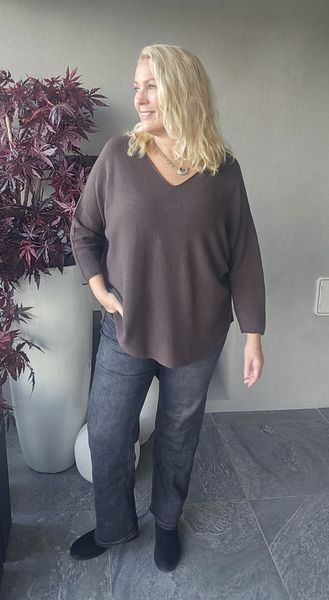 TESSA V-NECK KNIT ( ny8213 ) - chocolat