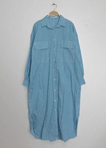 Carolina Shirt Dress (9607-3236) - Blue turquoise - ca.25 august levering
