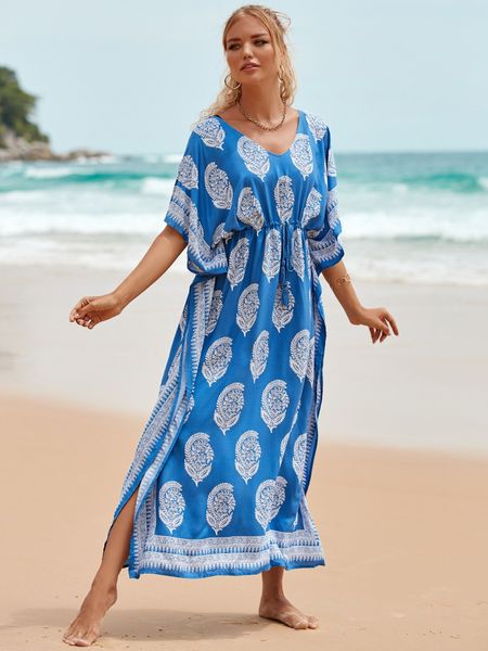 ARENYS KAFTAN – INDIGO LEAF
