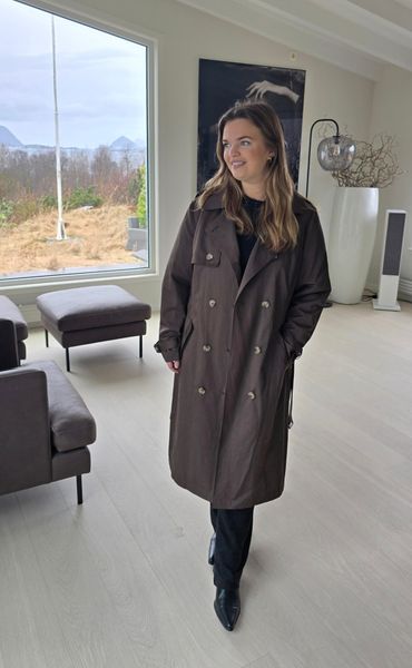 AUDREY TRENCH COAT (LANG) - brown - ca. 1 mai levering