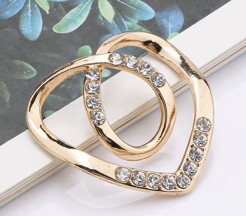 Hovedbilde SKJERFRING MED RHINESTONES - hjerte med stener
