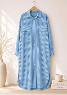 Hovedbilde Carolina Shirt Dress (9607-3236) - Blue turquoise ...