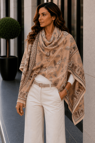 Hovedbilde Paloma Scarf (F09-A) - Peach & Beige