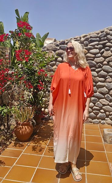 SALERNO KAFTAN – CORAL & SAND
