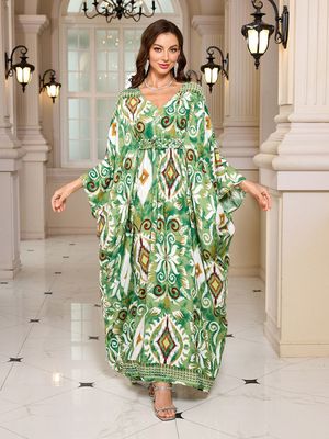 Hovedbilde ANTEQUERA KAFTAN – GREEN ORNAMENT
