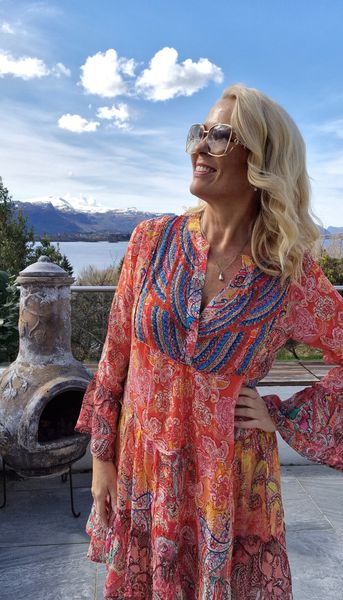 SUKI DRESS - VALERY VAIN - Aperol- 1 stk XL