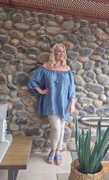 MATERA BLOUSE ( ezm25302 )  – JEANS BLUE