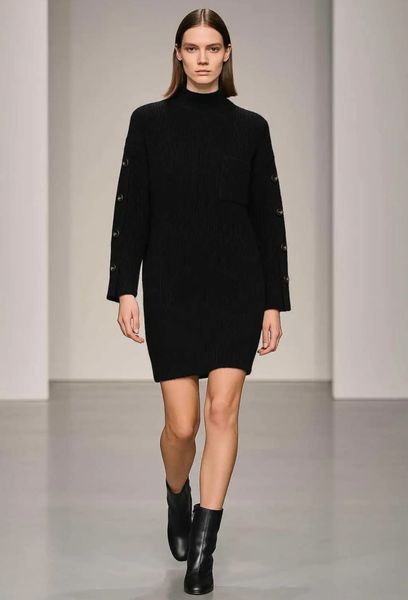 DAKOTA KNIT DRESS - BLACK - (2330-3422) - LEVERING CA. 25 august