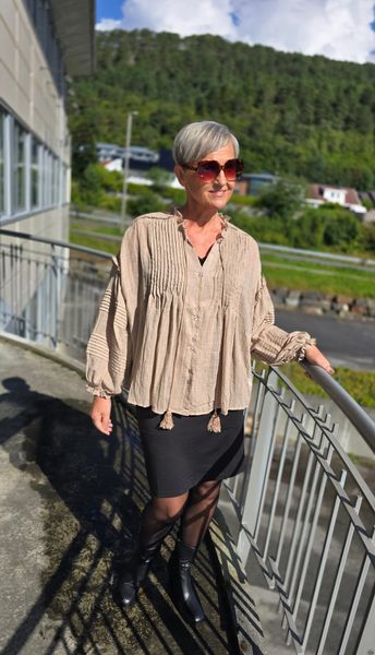  ROMA BLOUSE (G001) ONE SIZE - Taupe 