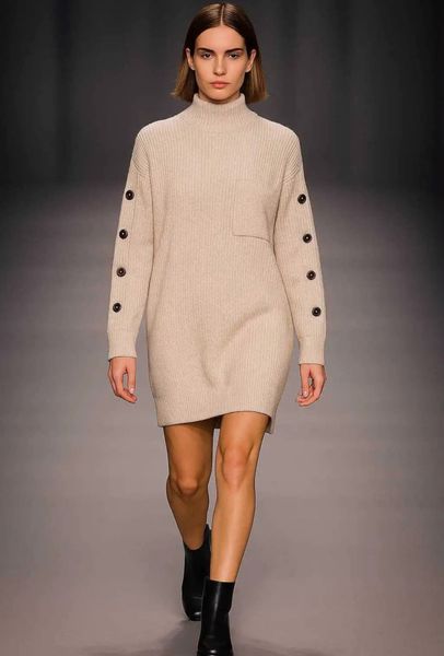 DAKOTA KNIT DRESS - Apricot - (2330-3422) - LEVERING CA. 25 august