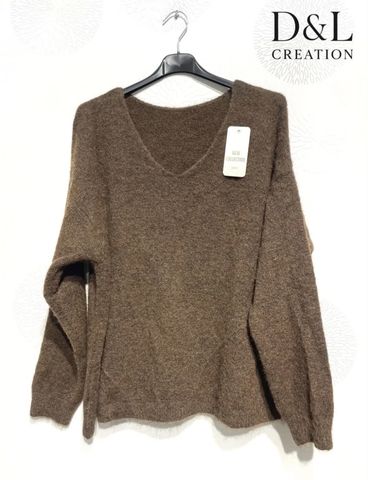 Hovedbilde TALIA V-NECK KNIT (NY9185) - Chocolate- CA.19 ...