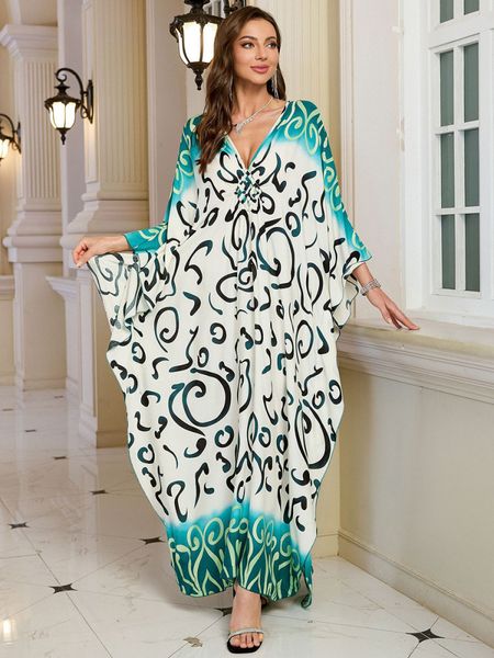 ALORA KAFTAN – IVORY GREEN