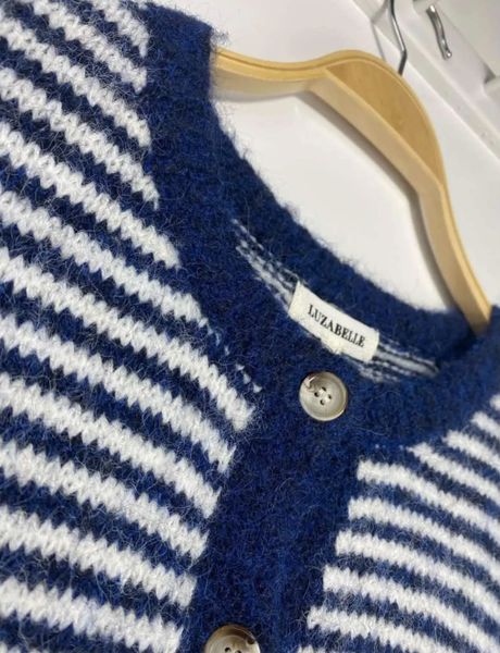 Elodie Striped Cardigan (1195-2099) - Navy- ca. 25 august levering