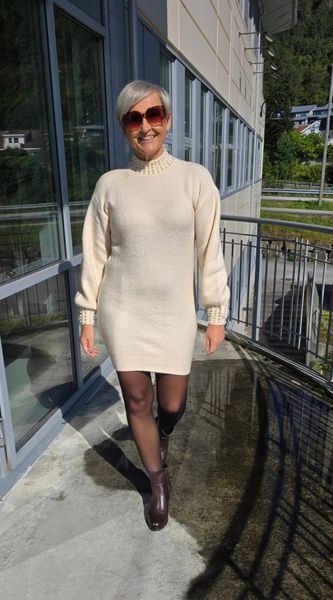 Pearl Knit Dress - Apricot - (2357-3433/2013) - 