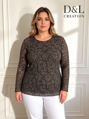 Hovedbilde YLVA LACE TOP ( dl007 ) - chocolat