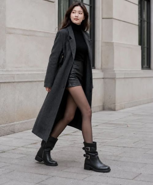 HARLEY BIKER BOOTS (CH921) - Black