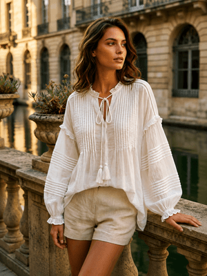 Hovedbilde  ROMA BLOUSE (G001) ONE SIZE - White - ca 4 sept ...