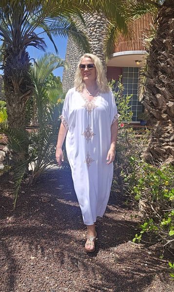 THALASSA KAFTAN – WHITE & GOLD 
