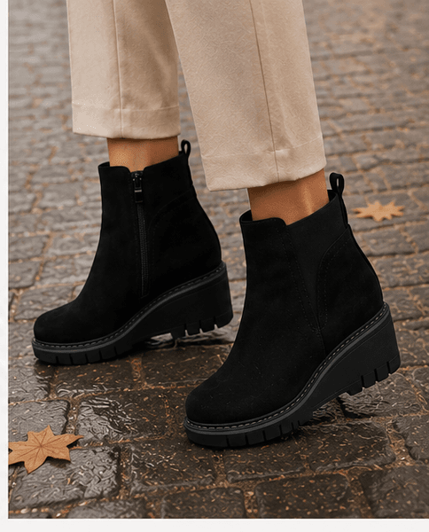 KAIA SUEDE BOOTS (HL-56) - Black