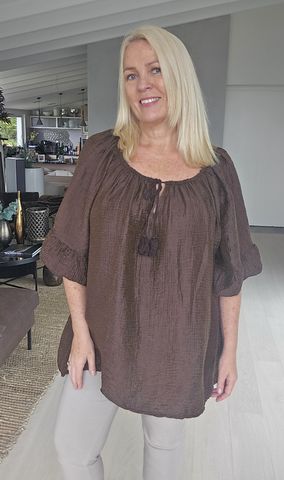 Hovedbilde MATERA BLOUSE ( ezm25302 )  – CHOCOLAT