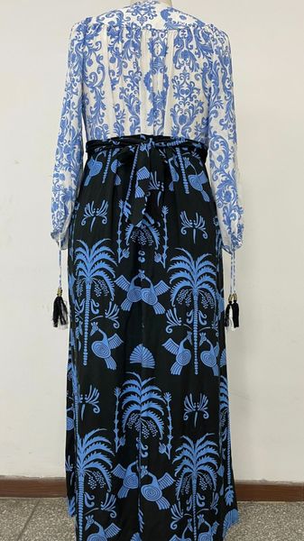 GABRIELLA DRESS –  blue/black - levering ca. 1 juni