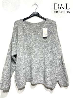 Hovedbilde TALIA V-NECK KNIT (NY9185) - Grey