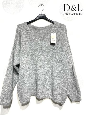 Hovedbilde TALIA V-NECK KNIT (NY9185) - Grey
