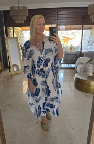 Hovedbilde Mykonos Kaftan – Blue & White 