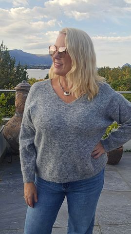 Hovedbilde TALIA V-NECK KNIT (NY9185) - Grey